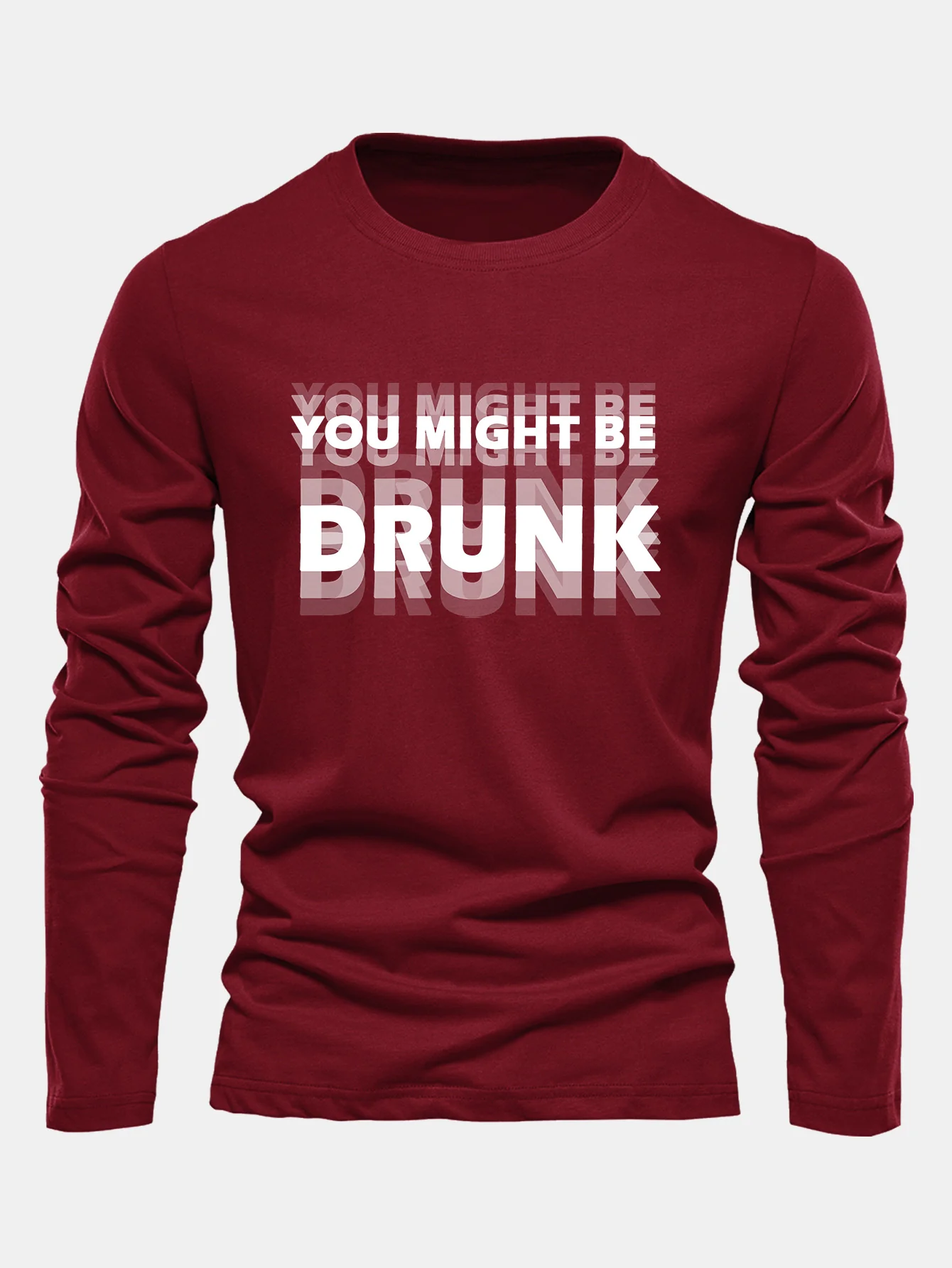 Langarm Du Könntest Betrunken Sein Druck Baumwoll-T-Shirt - Image 4