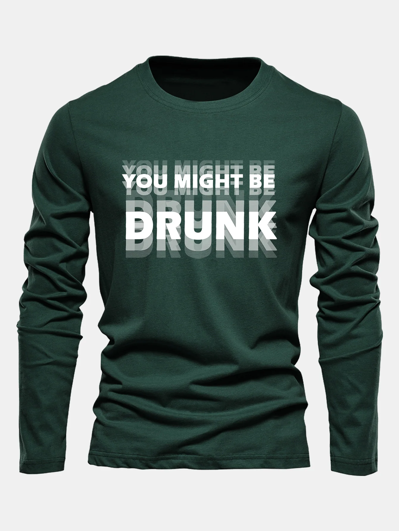Langarm Du Könntest Betrunken Sein Druck Baumwoll-T-Shirt - Image 5