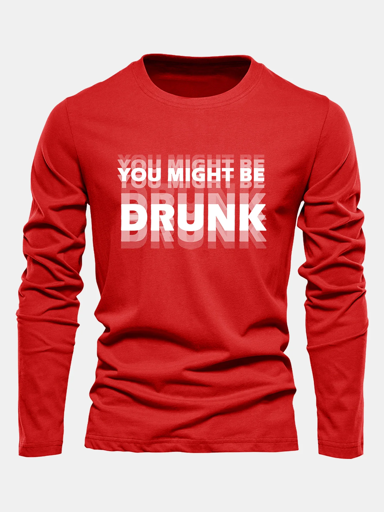 Langarm Du Könntest Betrunken Sein Druck Baumwoll-T-Shirt - Image 6