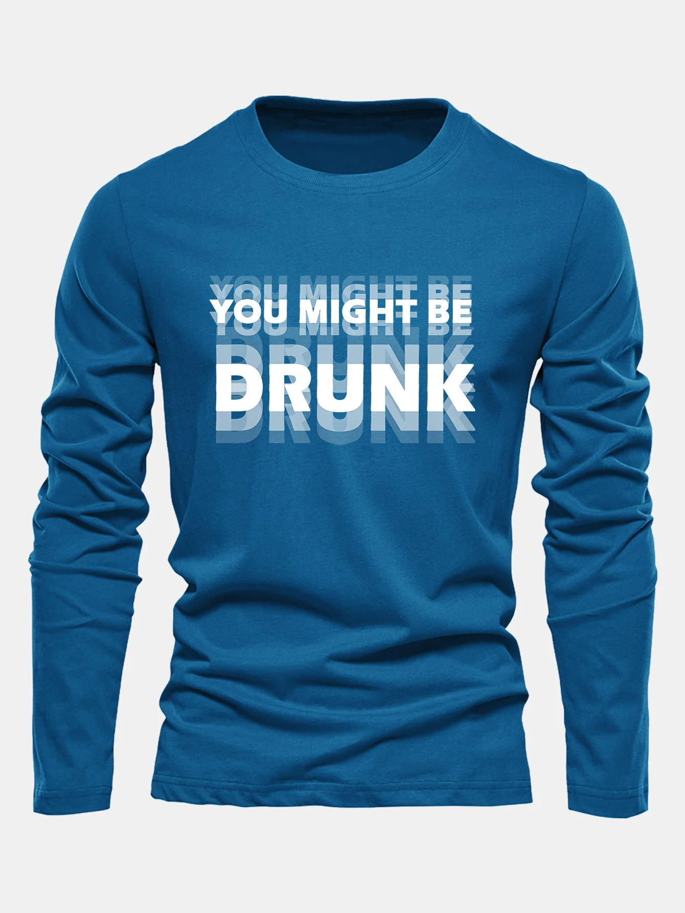 Langarm Du Könntest Betrunken Sein Druck Baumwoll-T-Shirt - Image 7