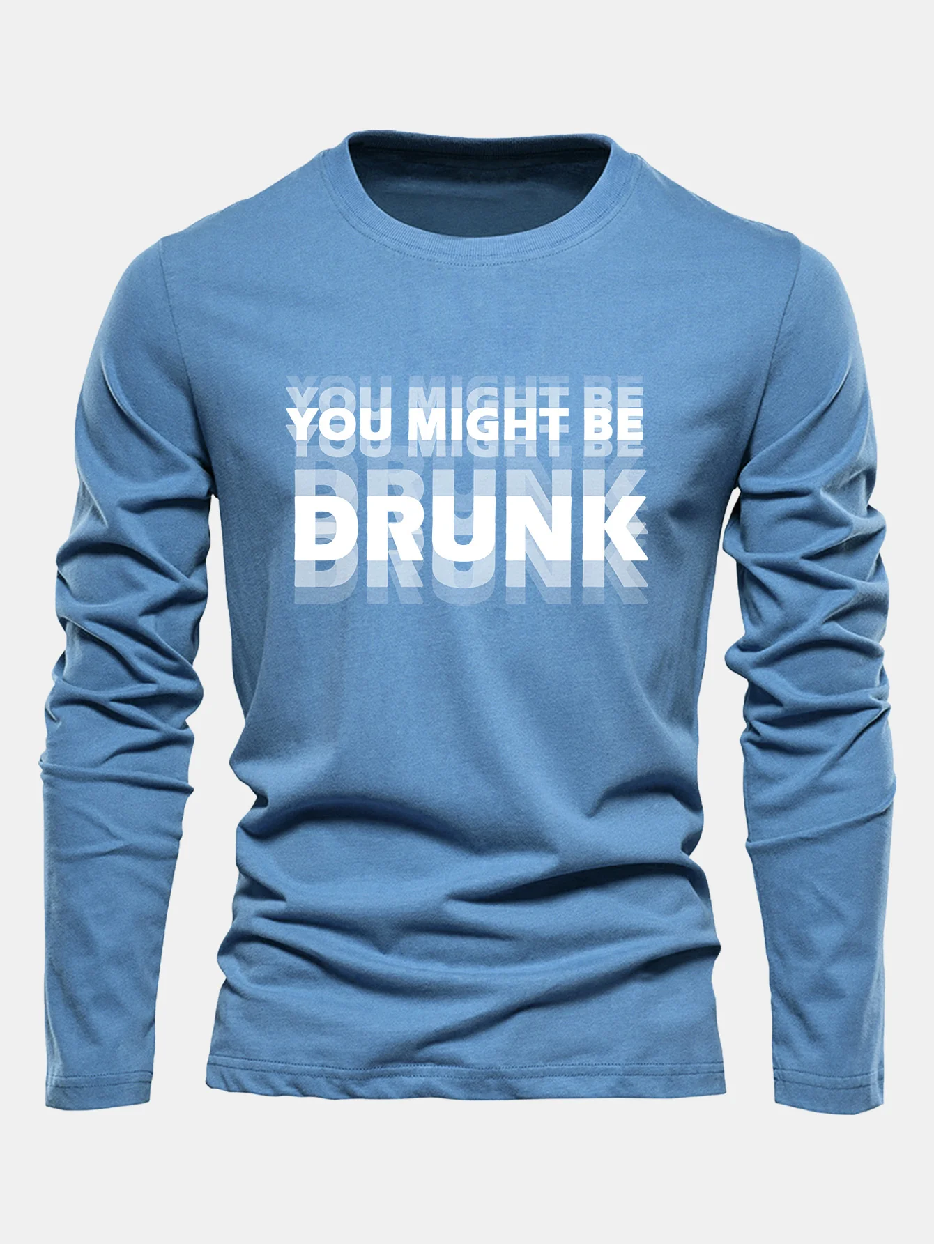Langarm Du Könntest Betrunken Sein Druck Baumwoll-T-Shirt - Image 8