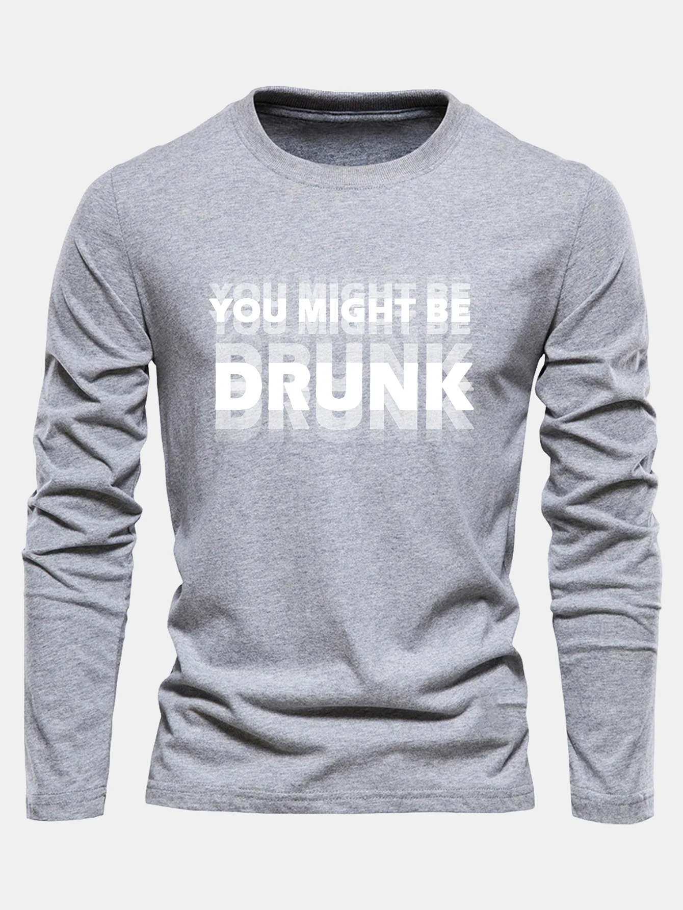 Langarm Du Könntest Betrunken Sein Druck Baumwoll-T-Shirt - Image 9