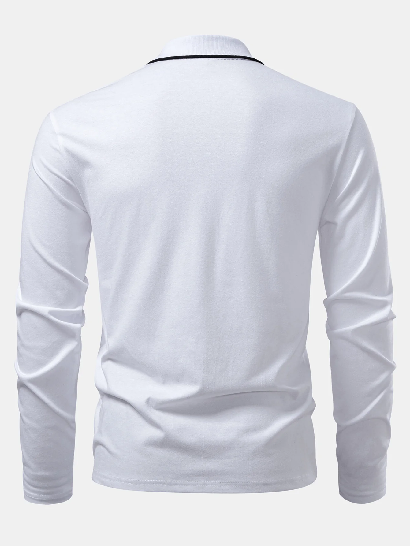 Langärmeliges Poloshirts mit Kontrast und Tasche - Image 10
