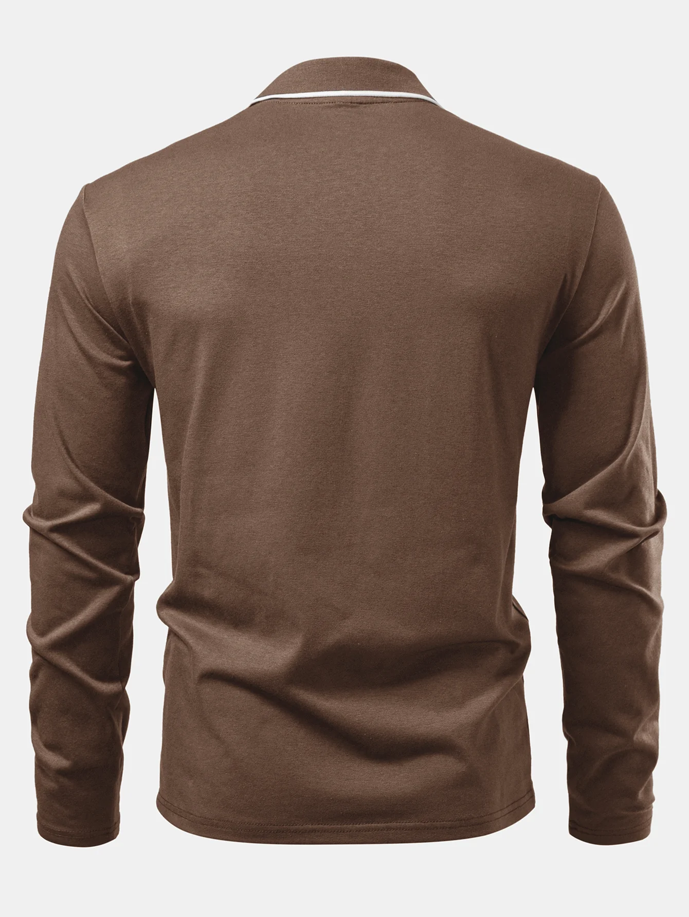 Langärmeliges Poloshirts mit Kontrast und Tasche - Image 12