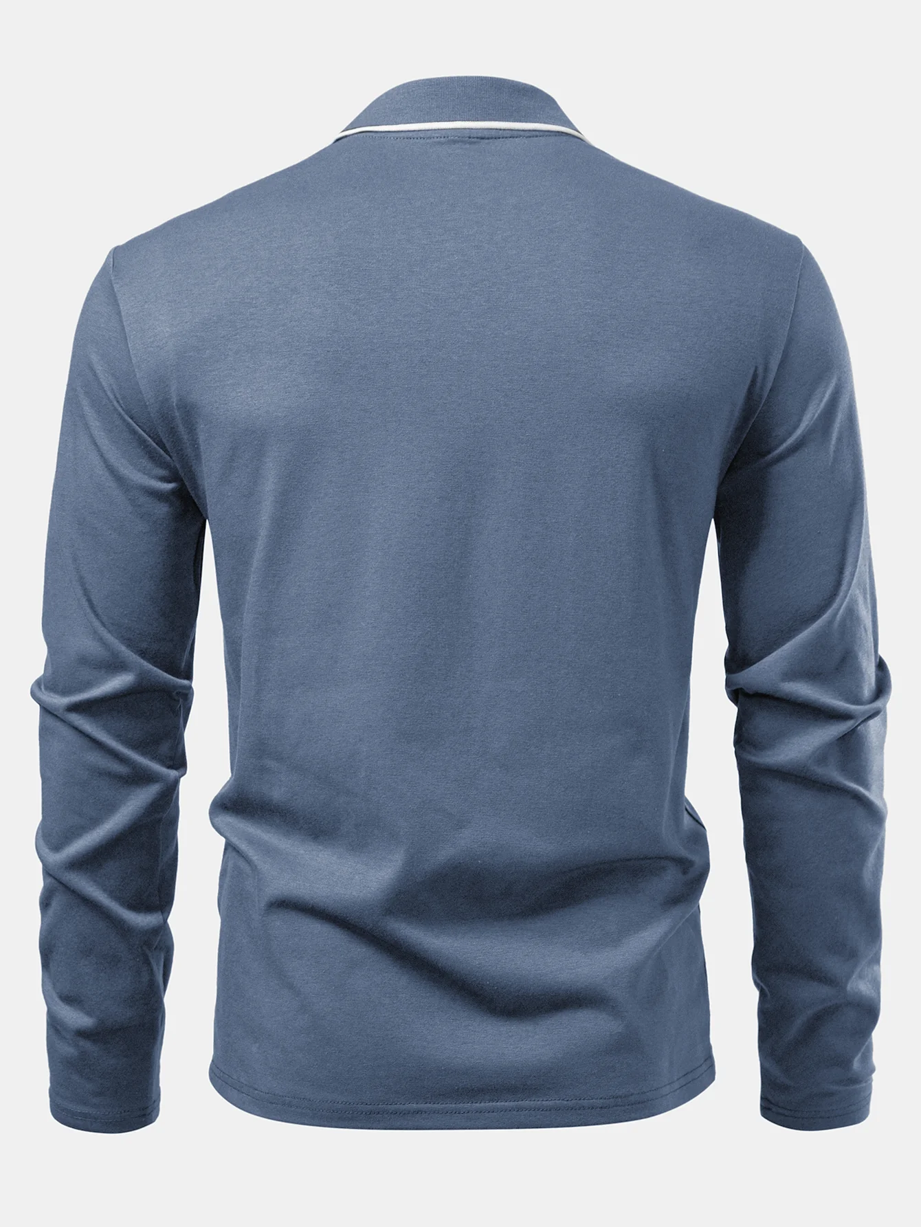 Langärmeliges Poloshirts mit Kontrast und Tasche - Image 14