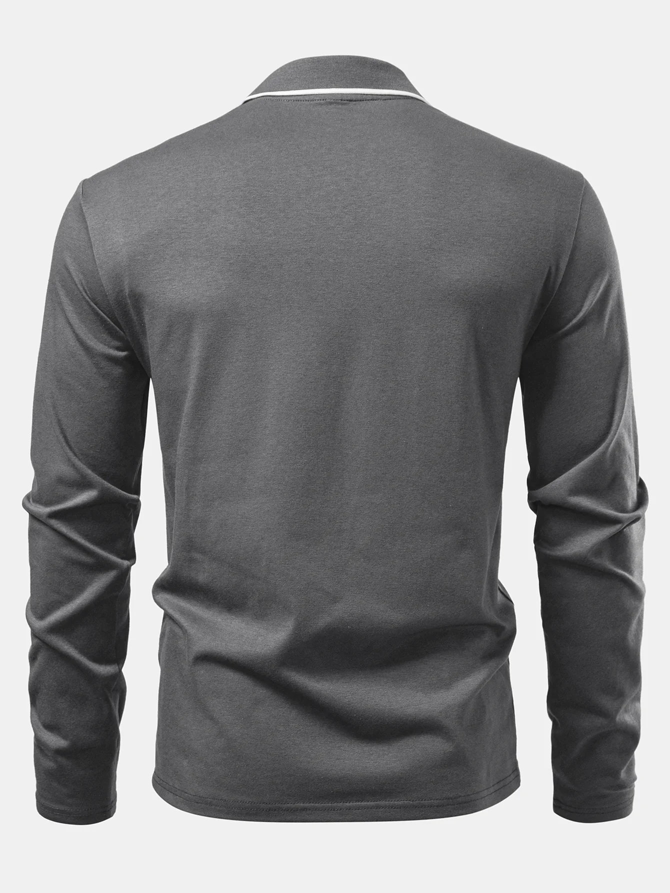Langärmeliges Poloshirts mit Kontrast und Tasche - Image 16