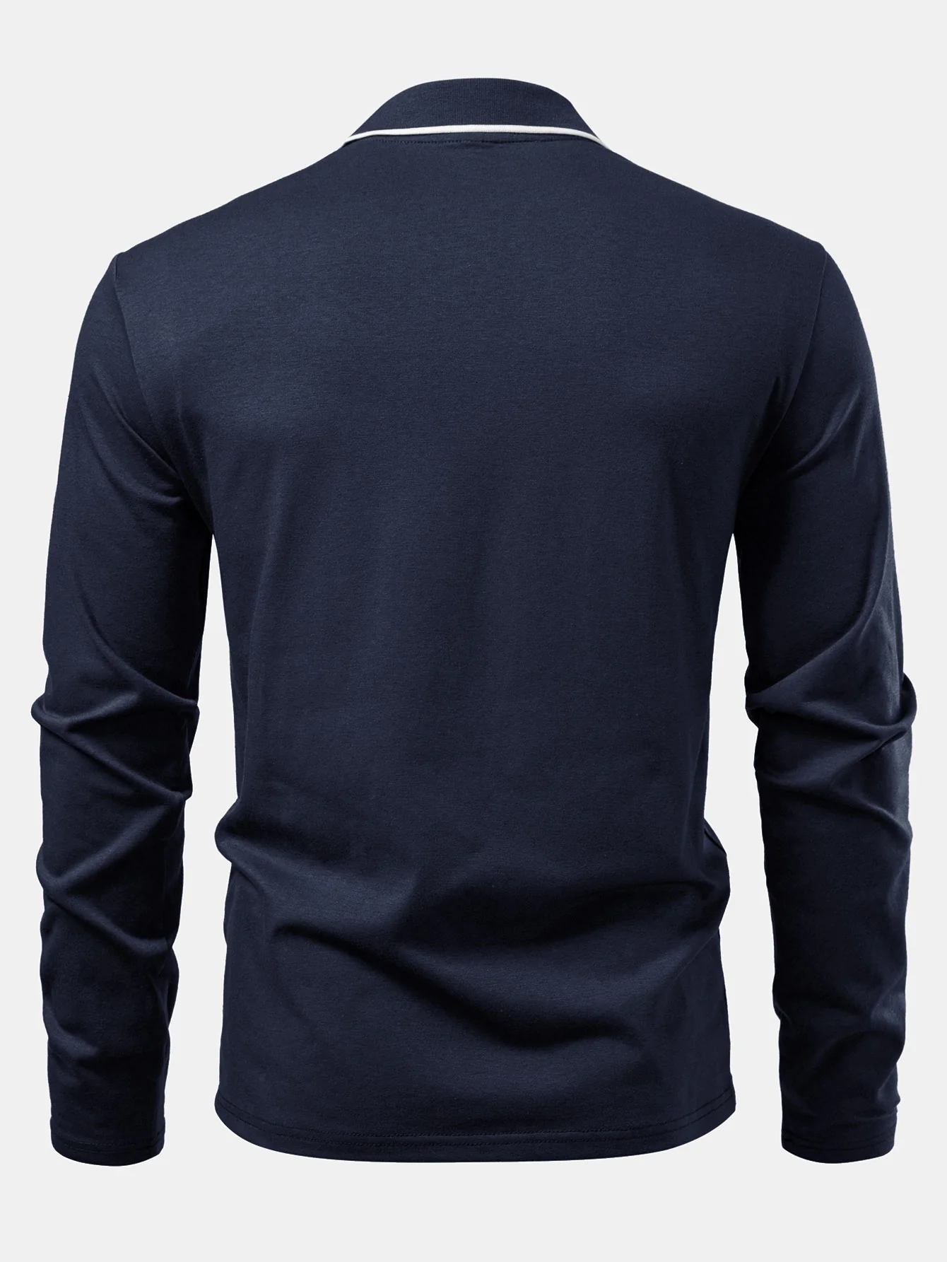 Langärmeliges Poloshirts mit Kontrast und Tasche - Image 2