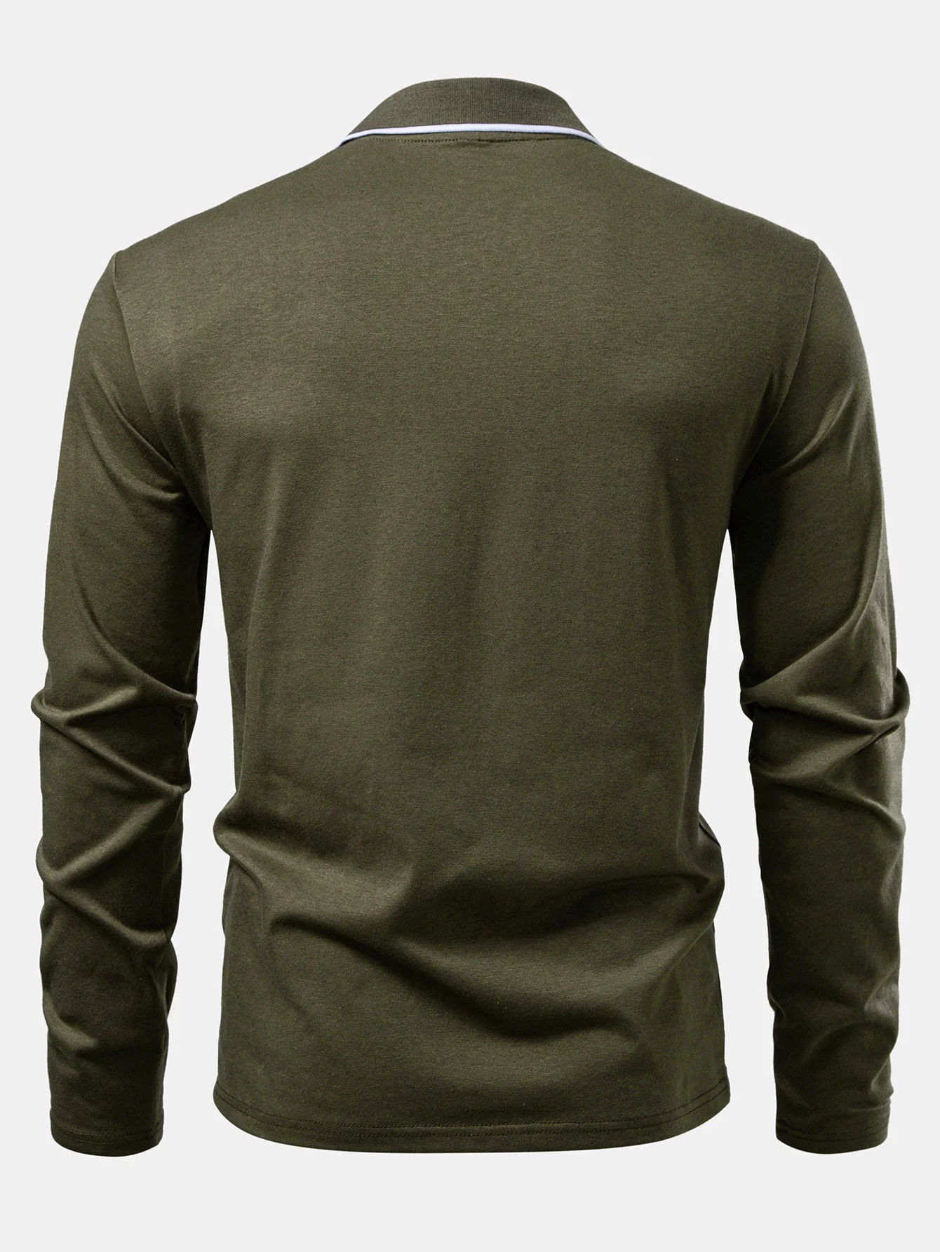 Langärmeliges Poloshirts mit Kontrast und Tasche - Image 6