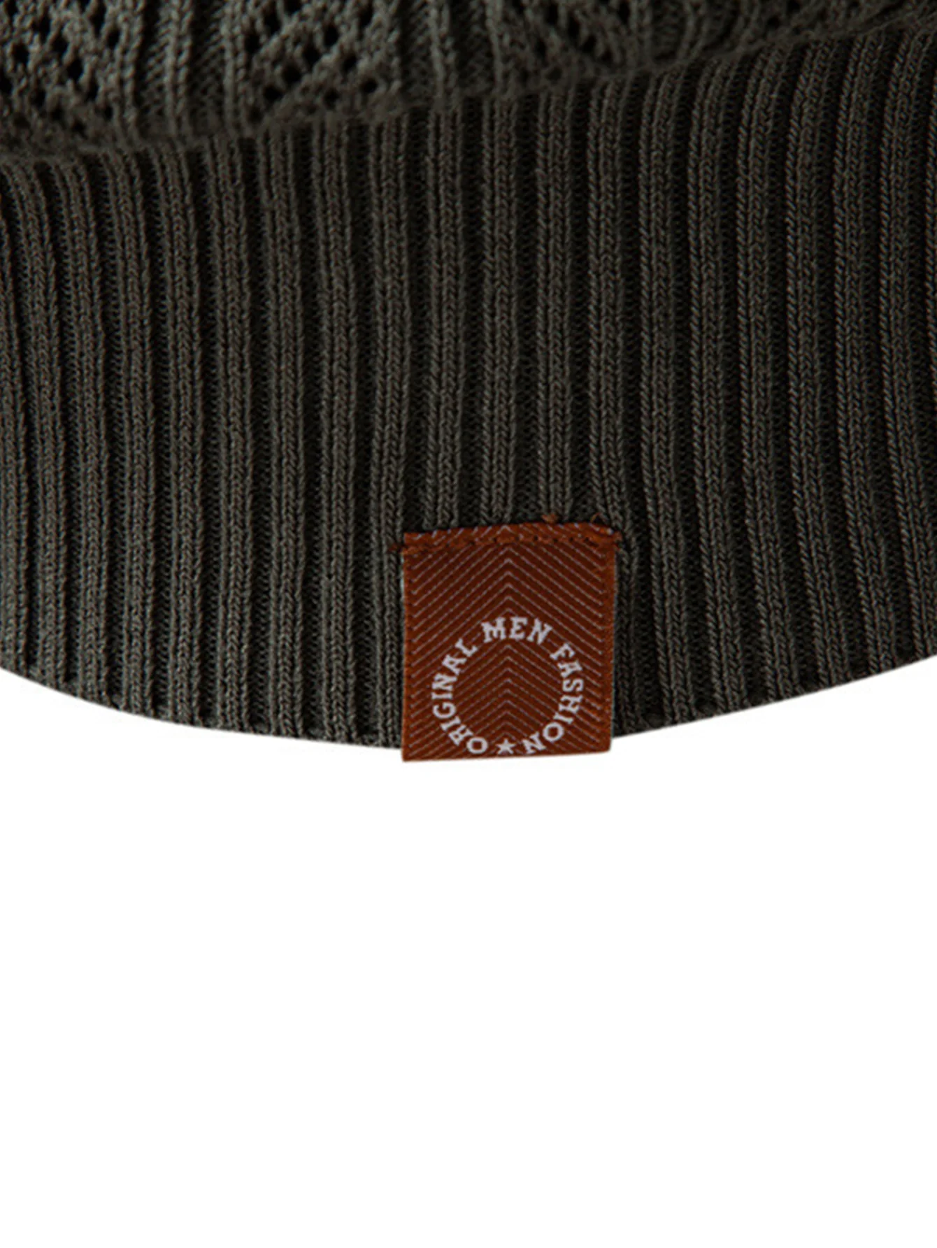 Langärmliges gestricktes geometrisches Jacquard-Poloshirt mit Reißverschluss - Image 10
