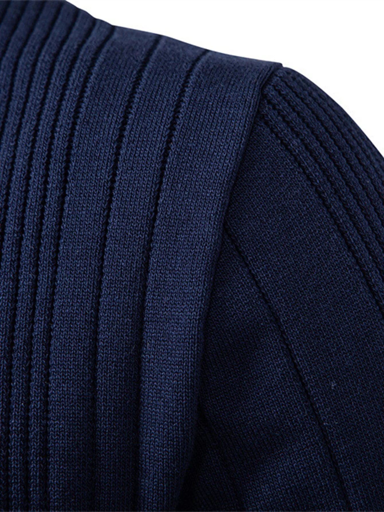 Langärmliges gestricktes gestreiftes Jacquard-Poloshirt - Image 8