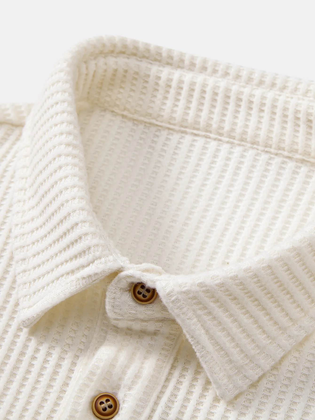 Langärmliges gestricktes Waffel-Poloshirts & gestrickte Waffel-Hose mit Kordelzug - Image 20