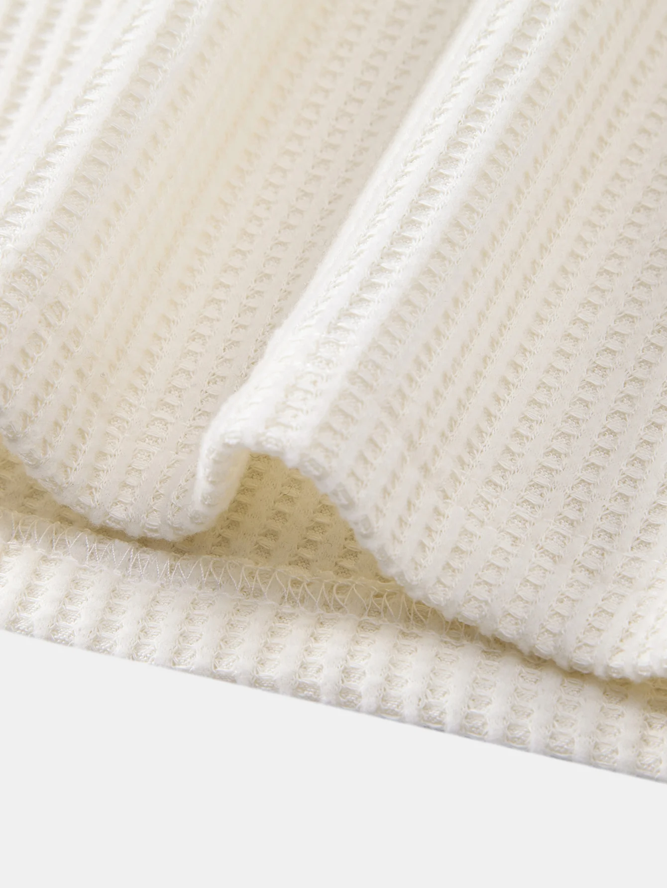 Langärmliges gestricktes Waffel-Poloshirts & gestrickte Waffel-Hose mit Kordelzug - Image 21