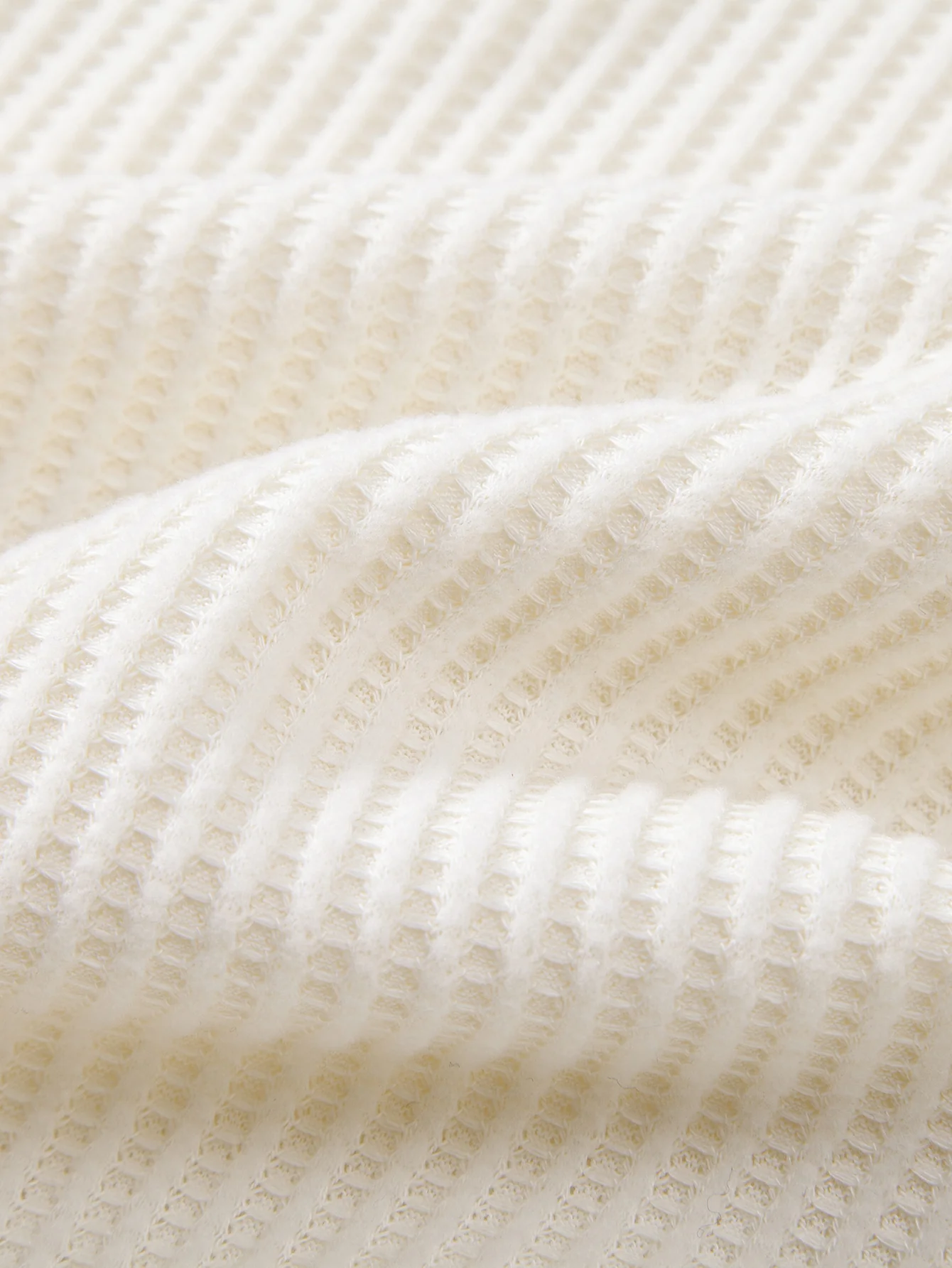 Langärmliges gestricktes Waffel-Poloshirts & gestrickte Waffel-Hose mit Kordelzug - Image 23