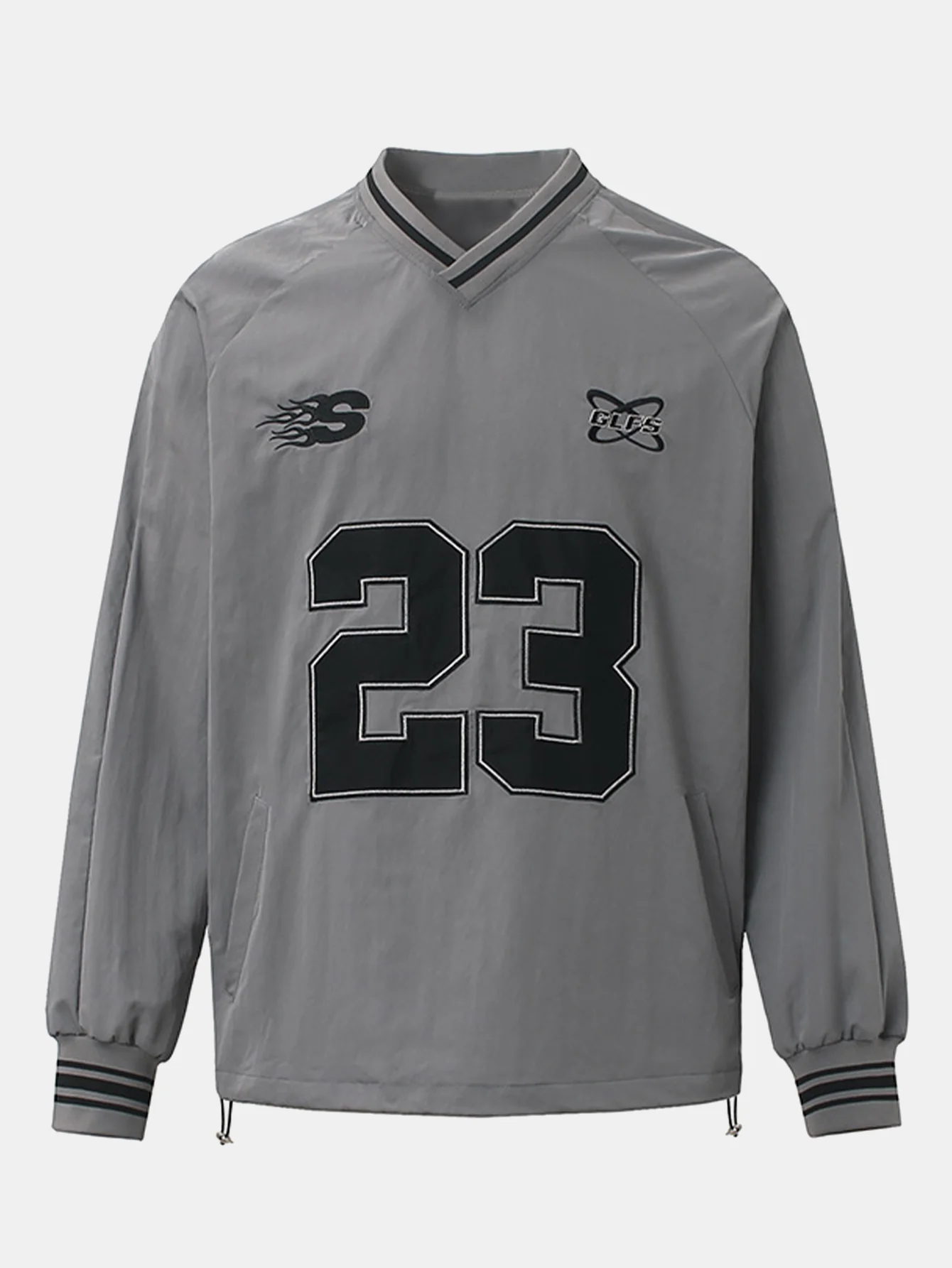 Langärmliges Sweatshirt mit Nummernprint und V-Ausschnitt - Image 3