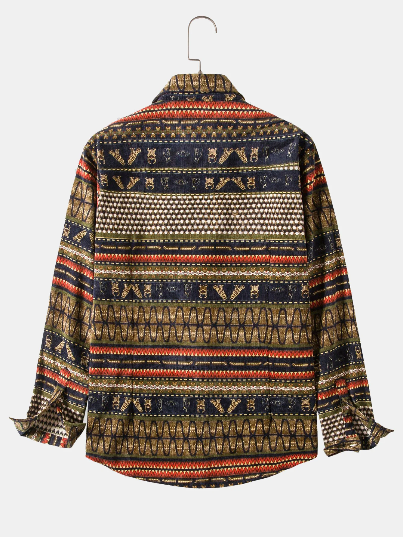 Langärmliges Tribal-Print Corduroy-Hemd - Image 4