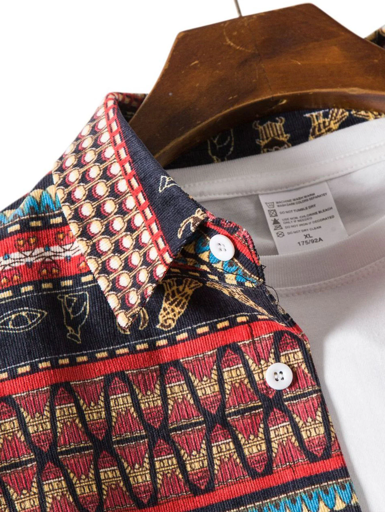 Langärmliges Tribal-Print Corduroy-Hemd - Image 5