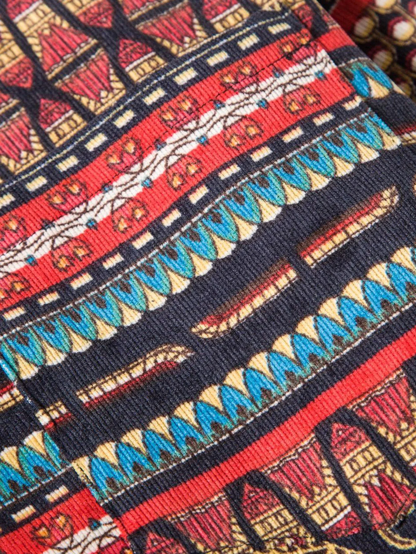 Langärmliges Tribal-Print Corduroy-Hemd - Image 6