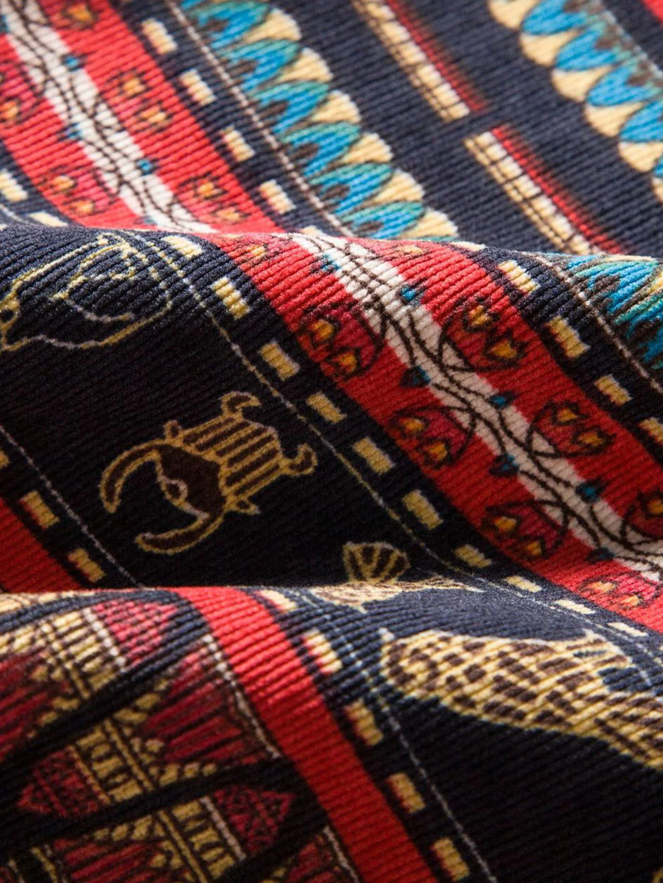 Langärmliges Tribal-Print Corduroy-Hemd - Image 7