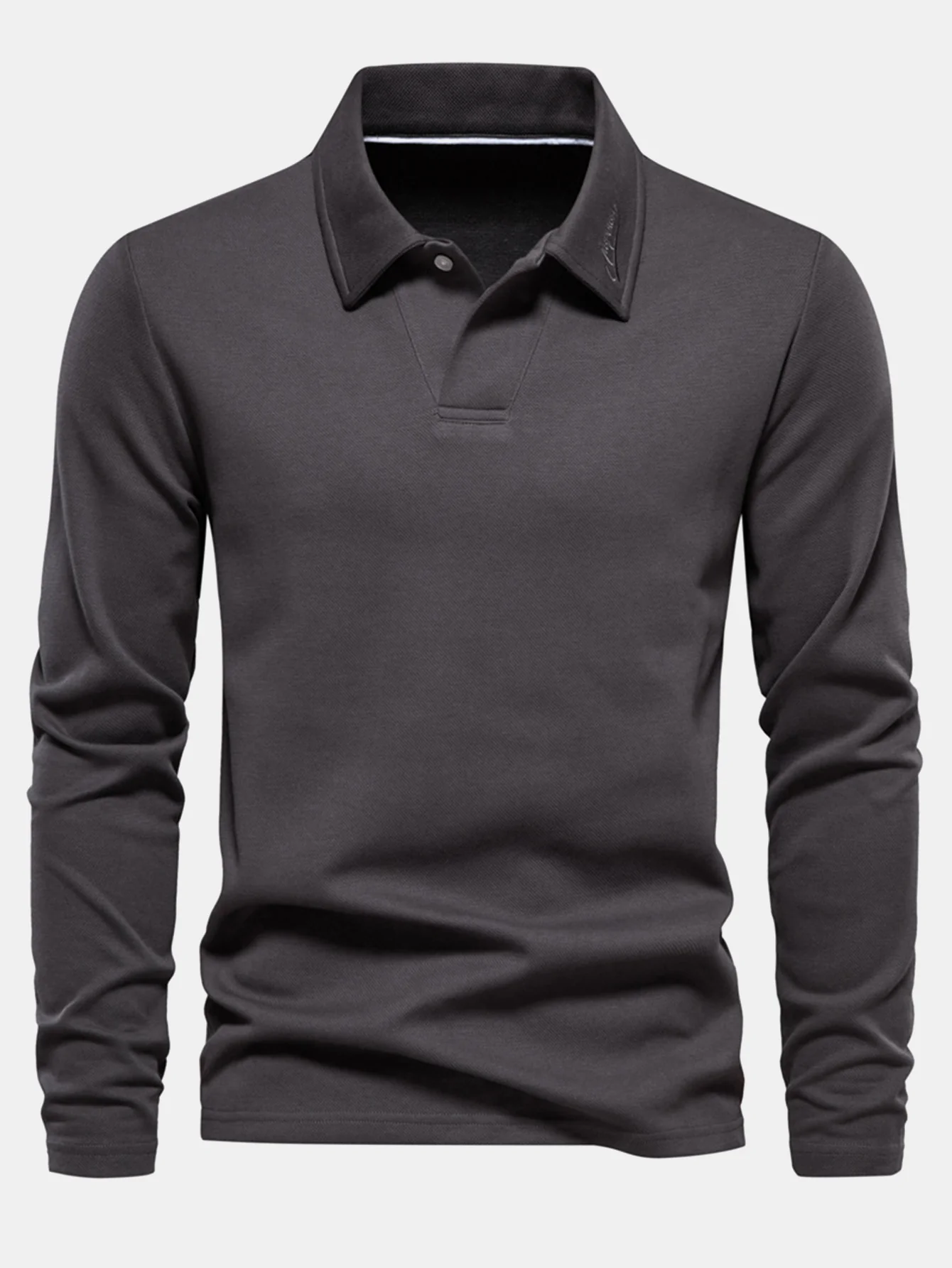 Langärmliges Poloshirts mit V-Ausschnitt - Image 3