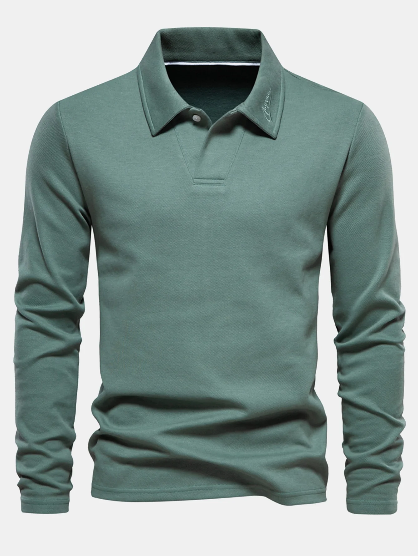 Langärmliges Poloshirts mit V-Ausschnitt - Image 4