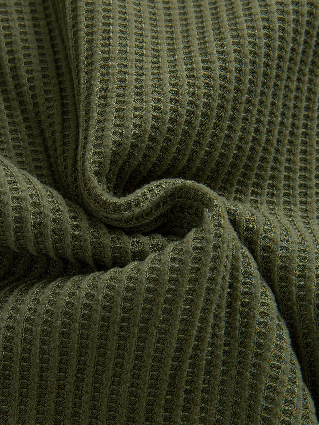 Langärmliges Waffelhemd mit Knöpfen & Strickhose mit Kordelzug im Waffelmuster - Image 18