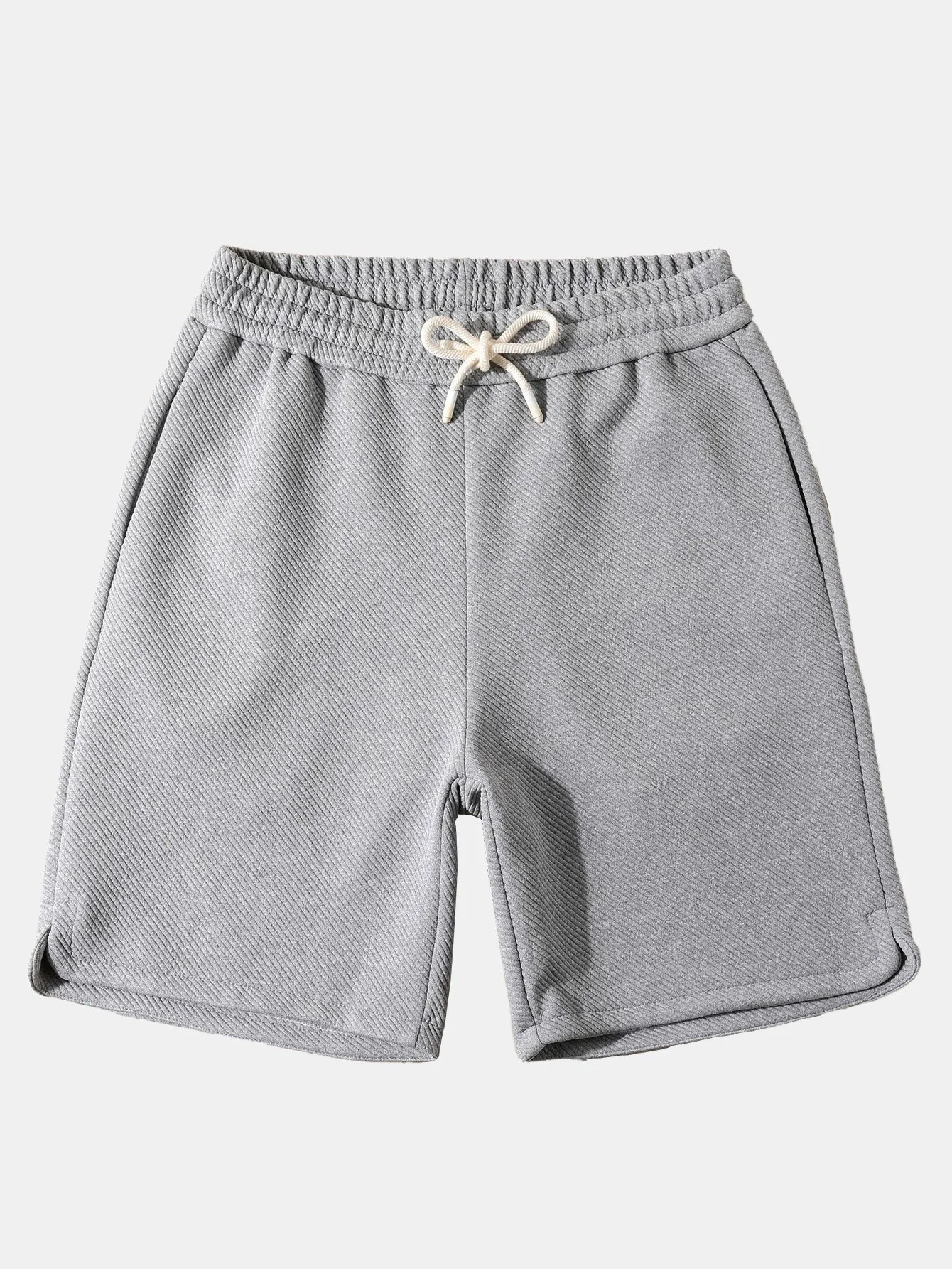 Lockere Passform Kordelzug Twill Jacquard Shorts