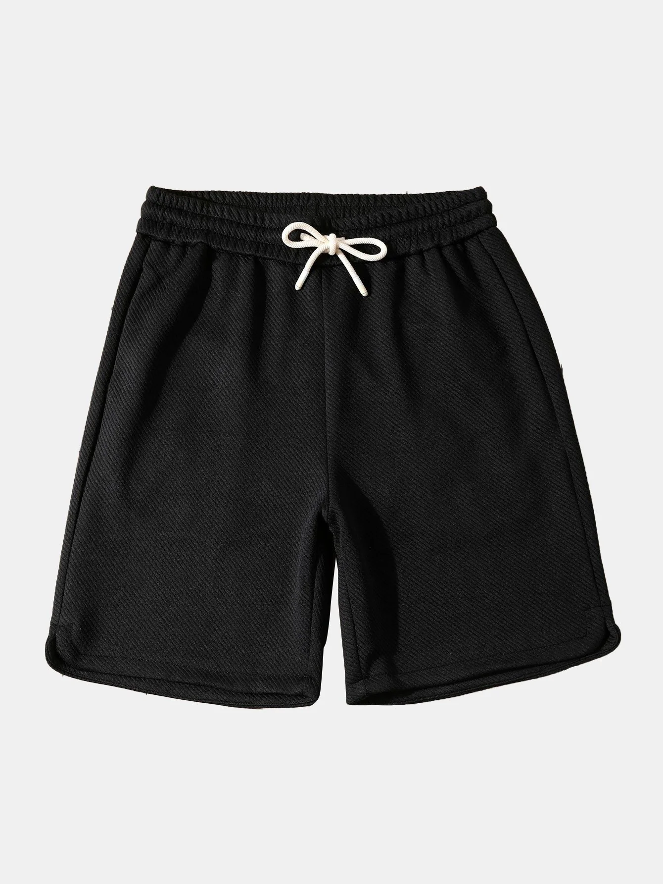 Lockere Passform Kordelzug Twill Jacquard Shorts - Image 2