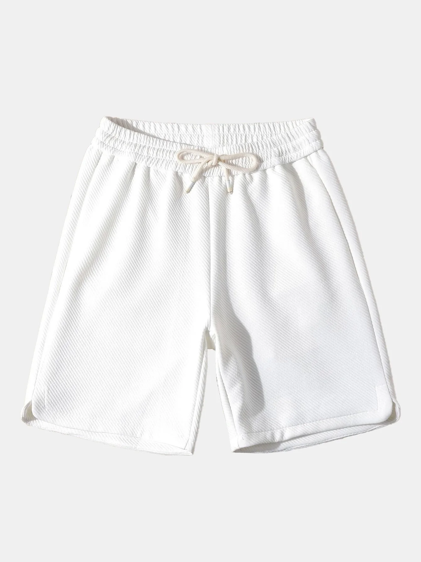Lockere Passform Kordelzug Twill Jacquard Shorts - Image 4