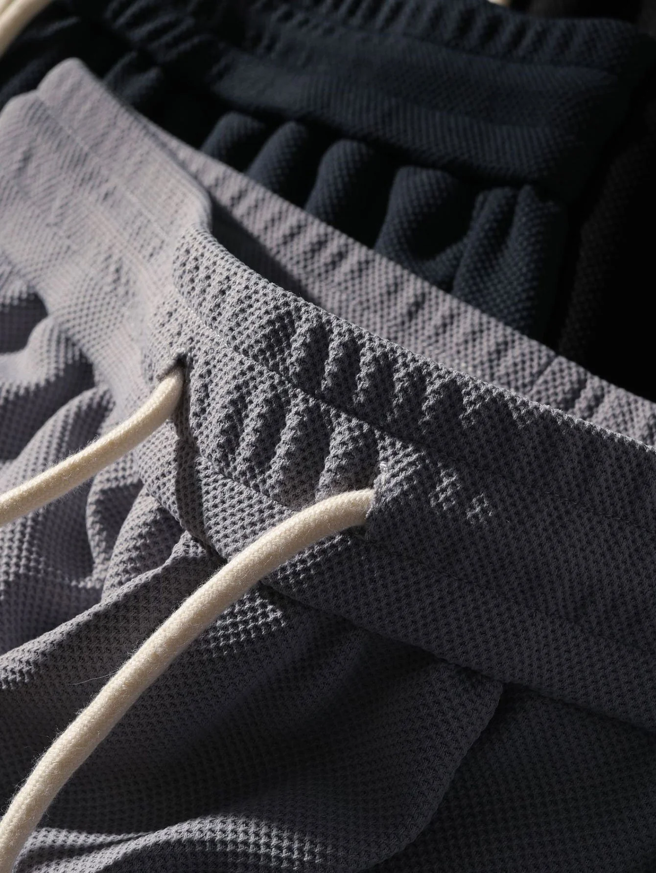 Lockere Passform Waffle Shorts mit Kordelzug - Image 5