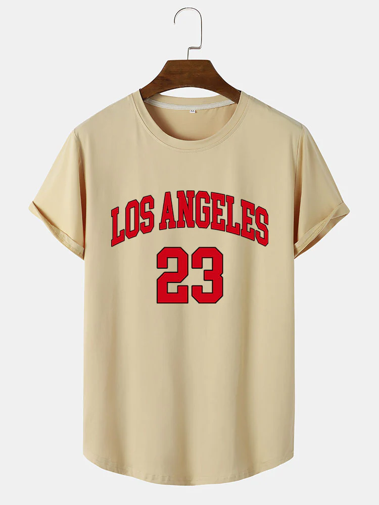 Los Angeles 23 Print Arc Hem T-Shirt - Image 2