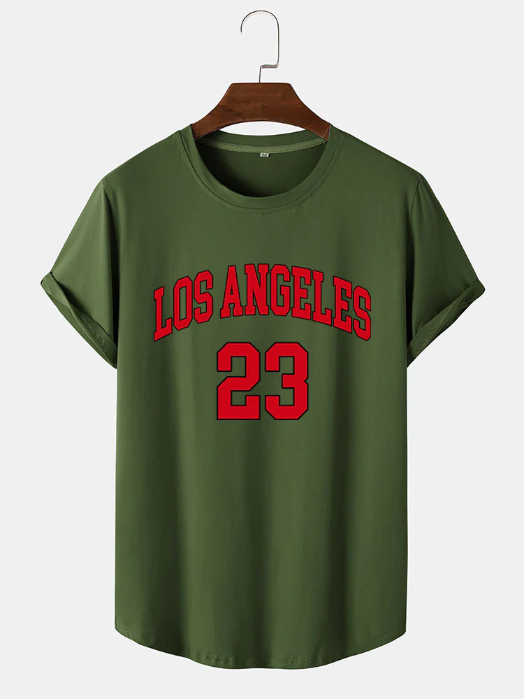 Los Angeles 23 Print Arc Hem T-Shirt - Image 3