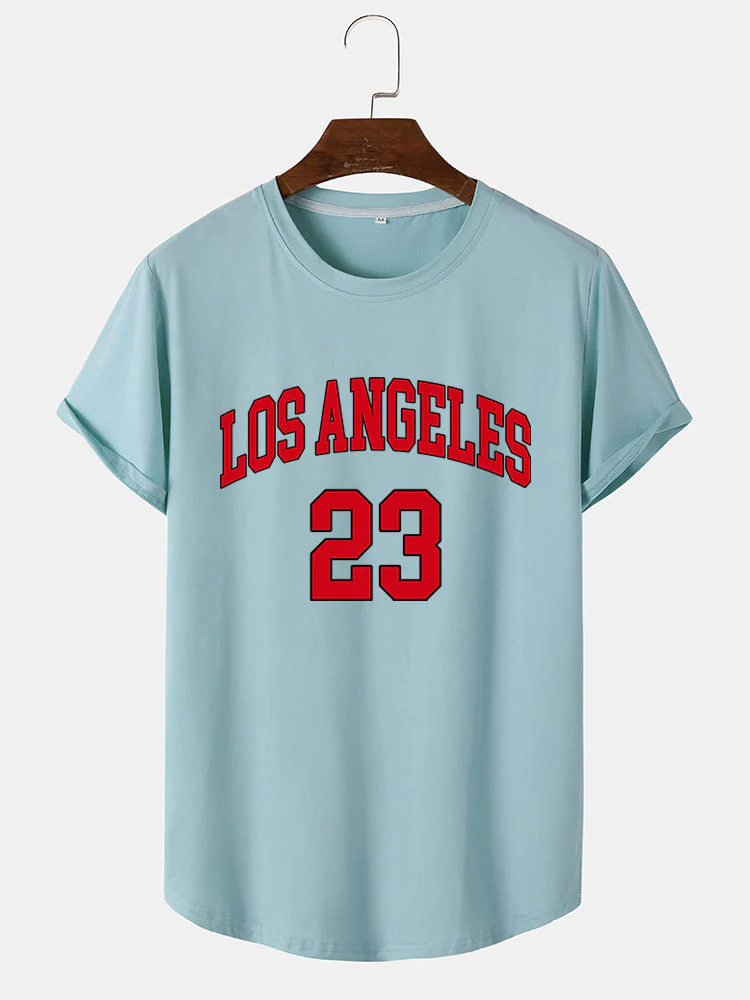 Los Angeles 23 Print Arc Hem T-Shirt - Image 4
