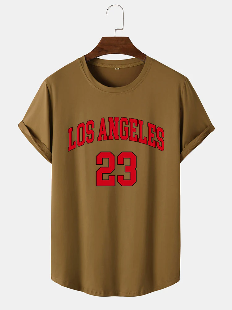 Los Angeles 23 Print Arc Hem T-Shirt - Image 6