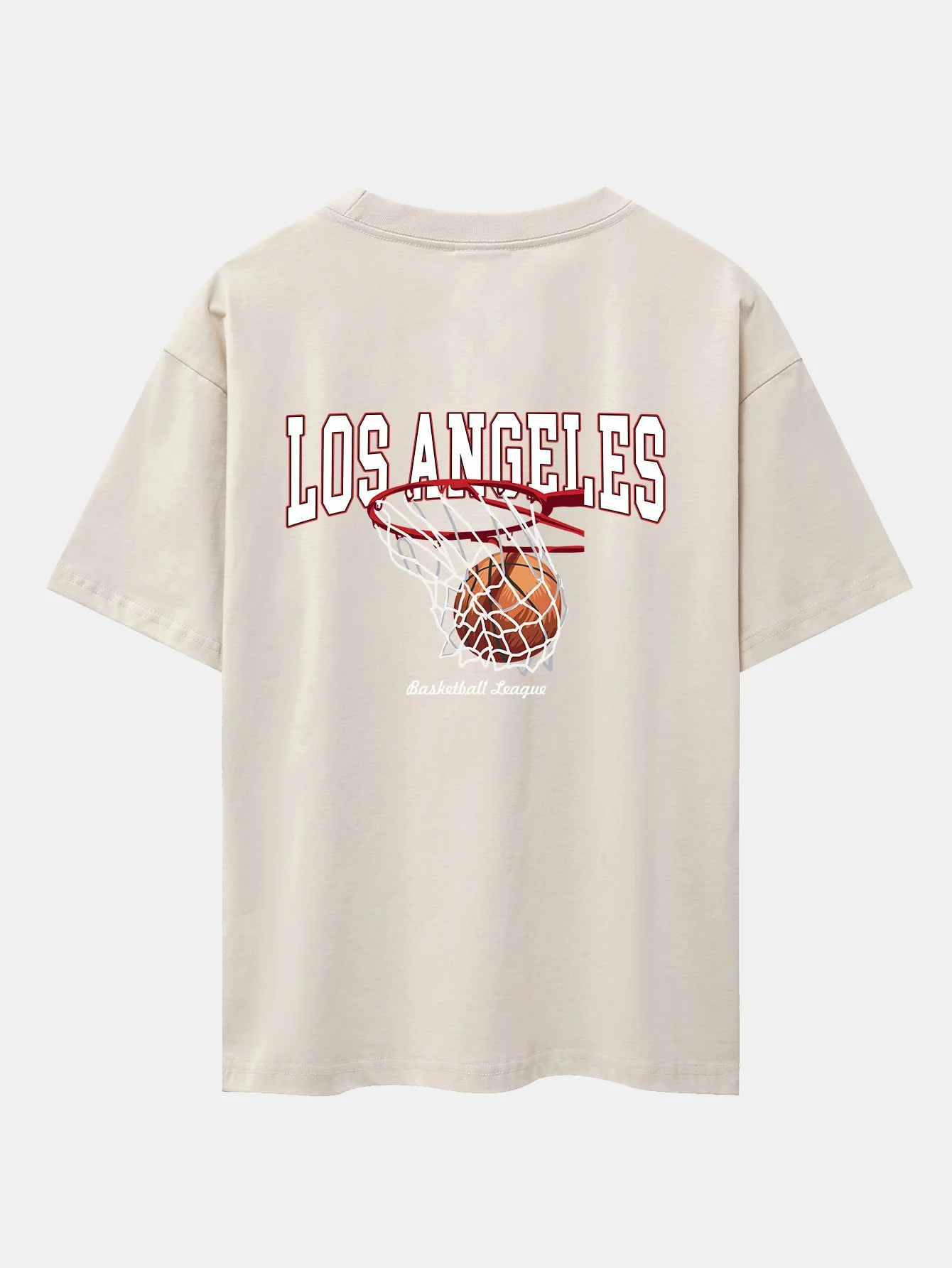 Los Angeles Basketball Rückendruck Schwergewicht Oversize T-Shirt - Image 11