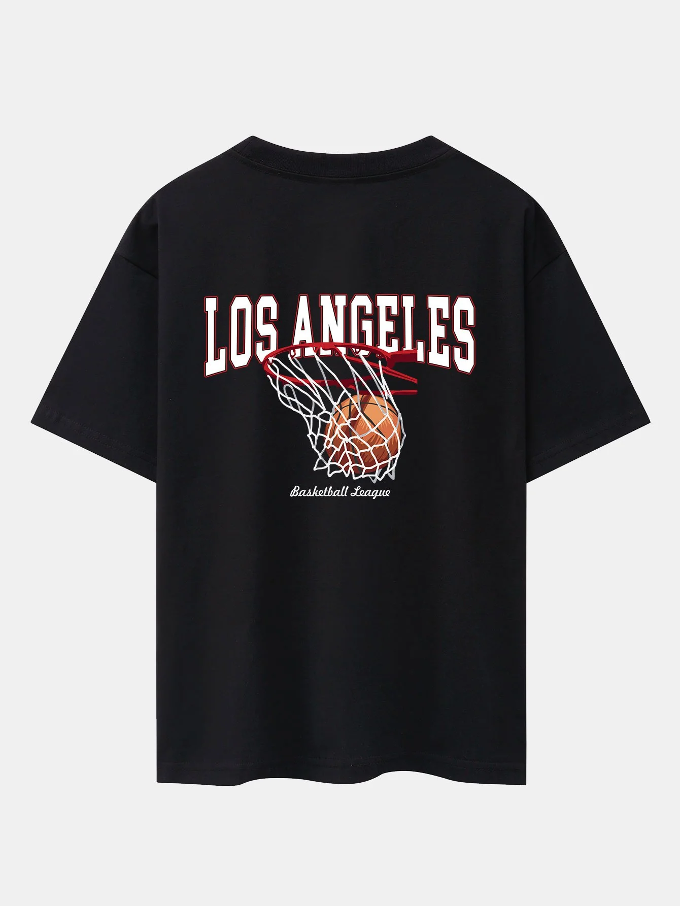 Los Angeles Basketball Rückendruck Schwergewicht Oversize T-Shirt - Image 3