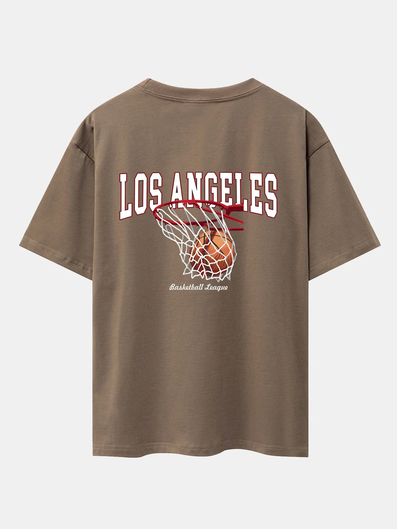 Los Angeles Basketball Rückendruck Schwergewicht Oversize T-Shirt - Image 5