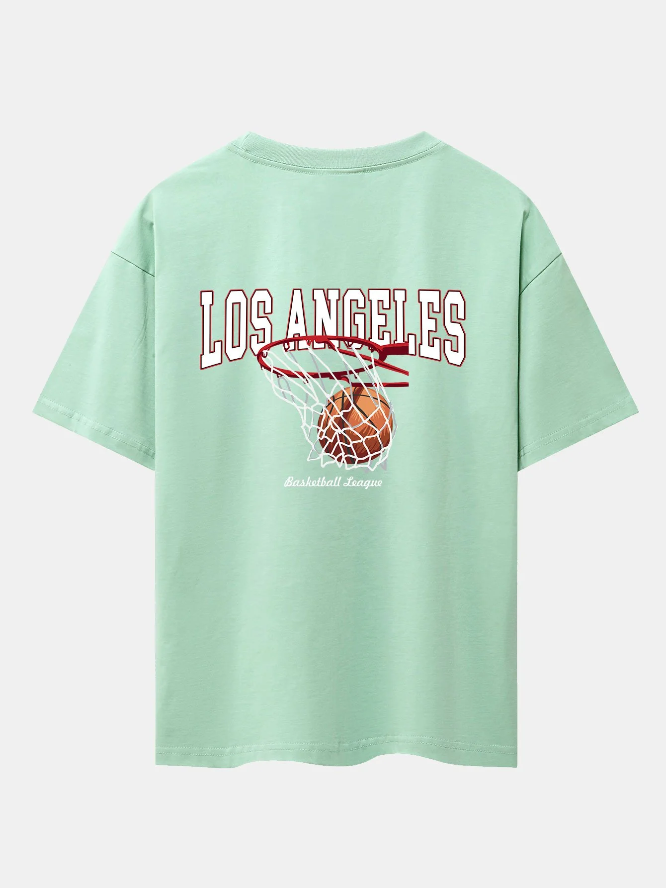 Los Angeles Basketball Rückendruck Schwergewicht Oversize T-Shirt - Image 7