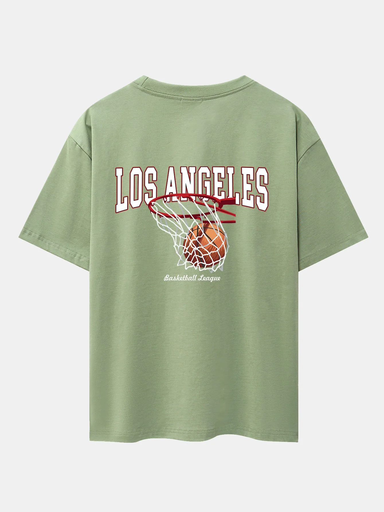 Los Angeles Basketball Rückendruck Schwergewicht Oversize T-Shirt - Image 9
