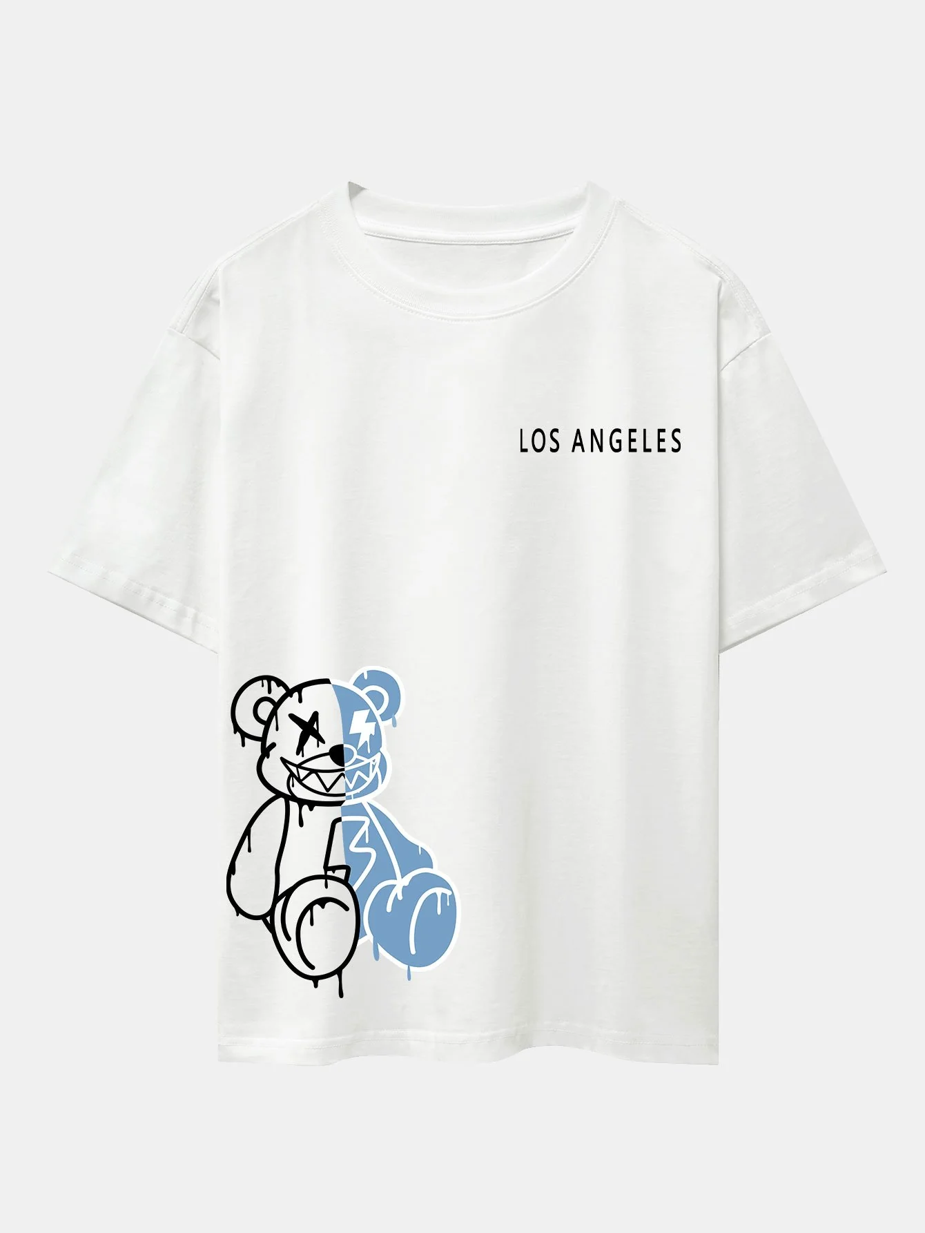 Los Angeles auflösender Bärenprint Drop Shoulder Oversize T-Shirt - Image 2