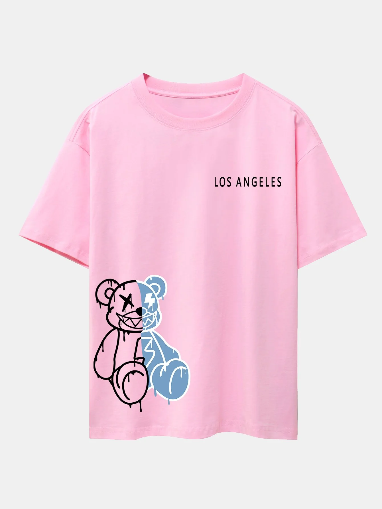 Los Angeles auflösender Bärenprint Drop Shoulder Oversize T-Shirt - Image 5