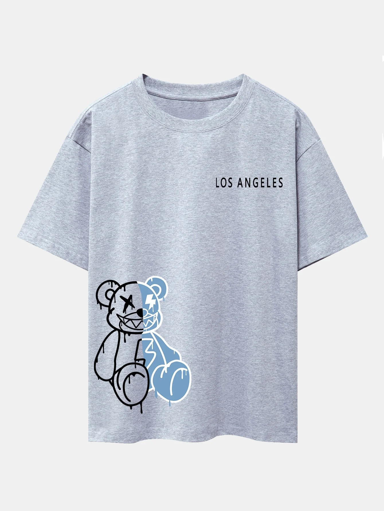Los Angeles auflösender Bärenprint Drop Shoulder Oversize T-Shirt - Image 7