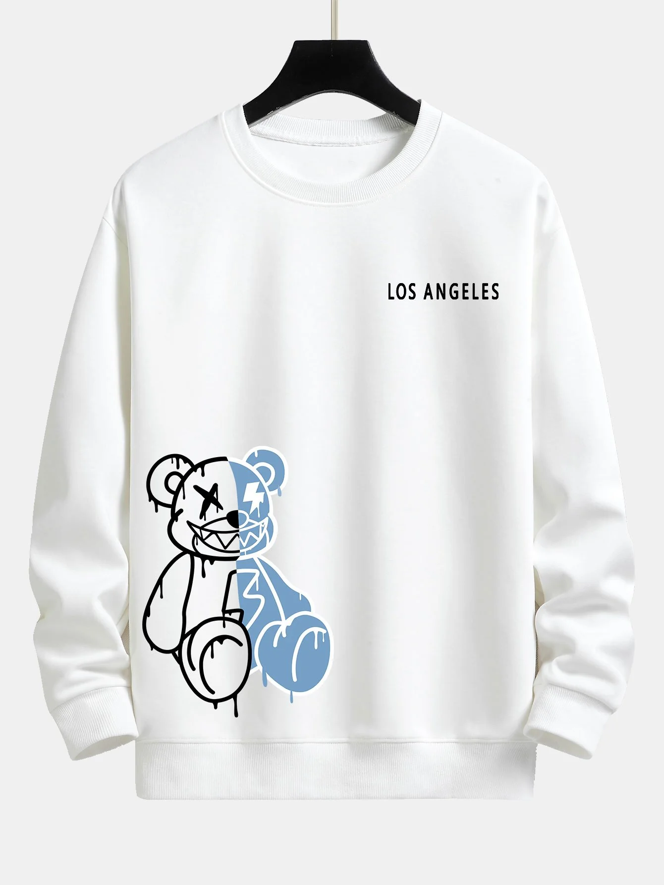 Los Angeles Auflösender Bären Druck Relax Fit Sweatshirt - Image 2