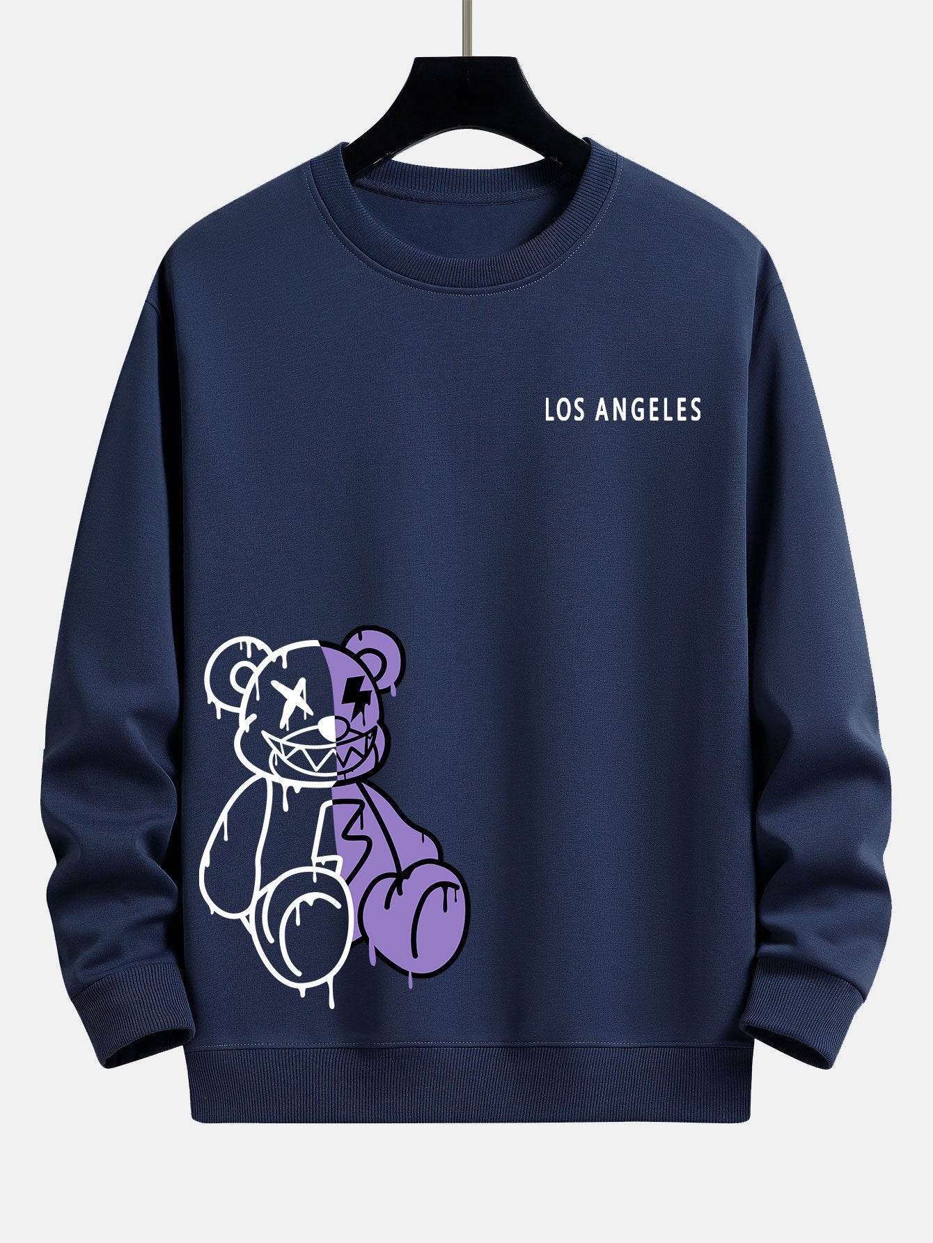 Los Angeles Auflösender Bären Druck Relax Fit Sweatshirt - Image 3
