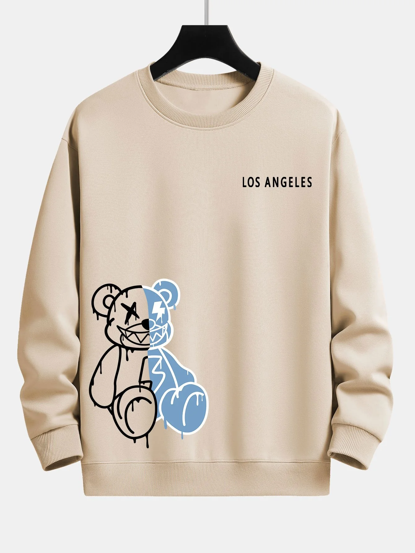 Los Angeles Auflösender Bären Druck Relax Fit Sweatshirt - Image 4