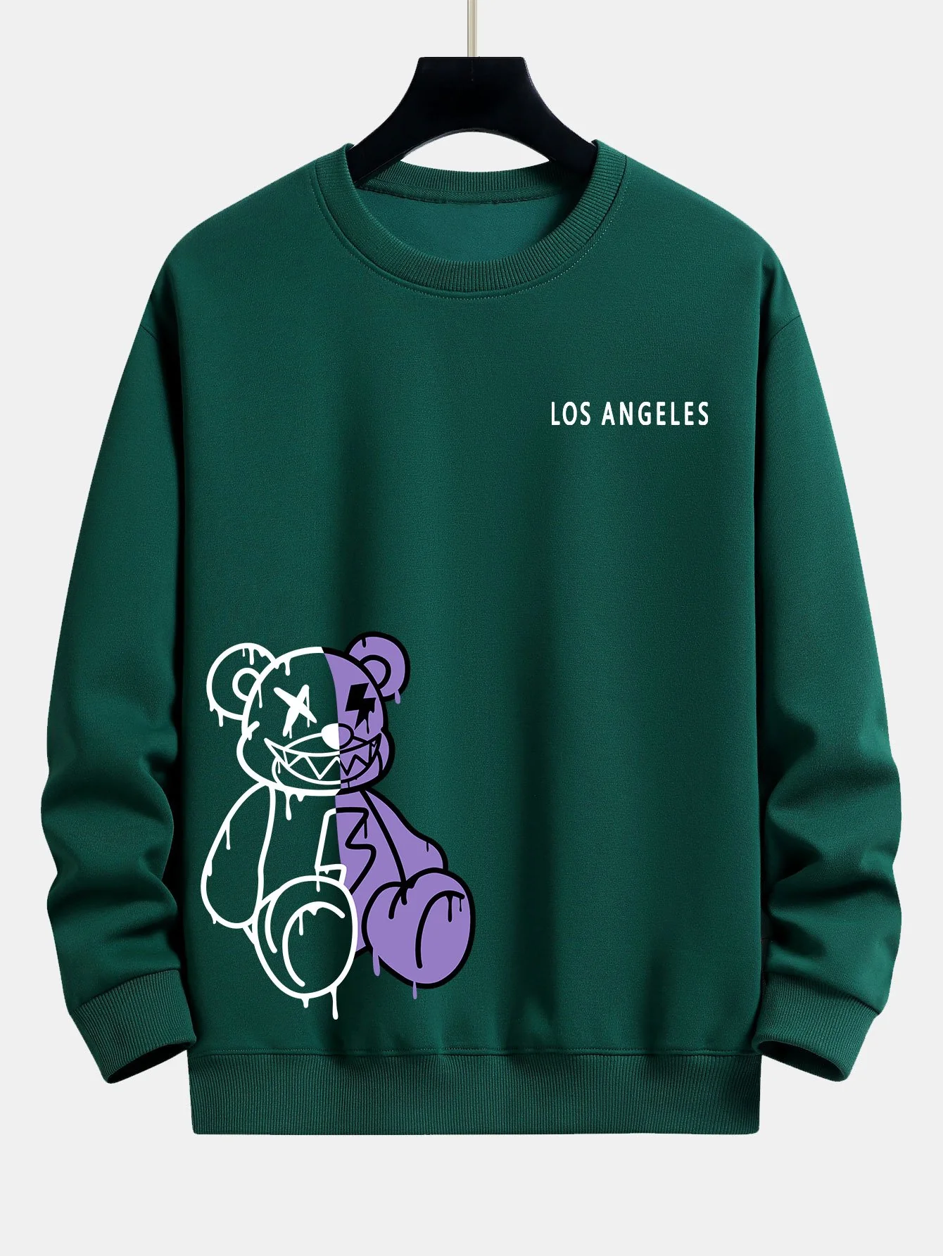 Los Angeles Auflösender Bären Druck Relax Fit Sweatshirt - Image 6