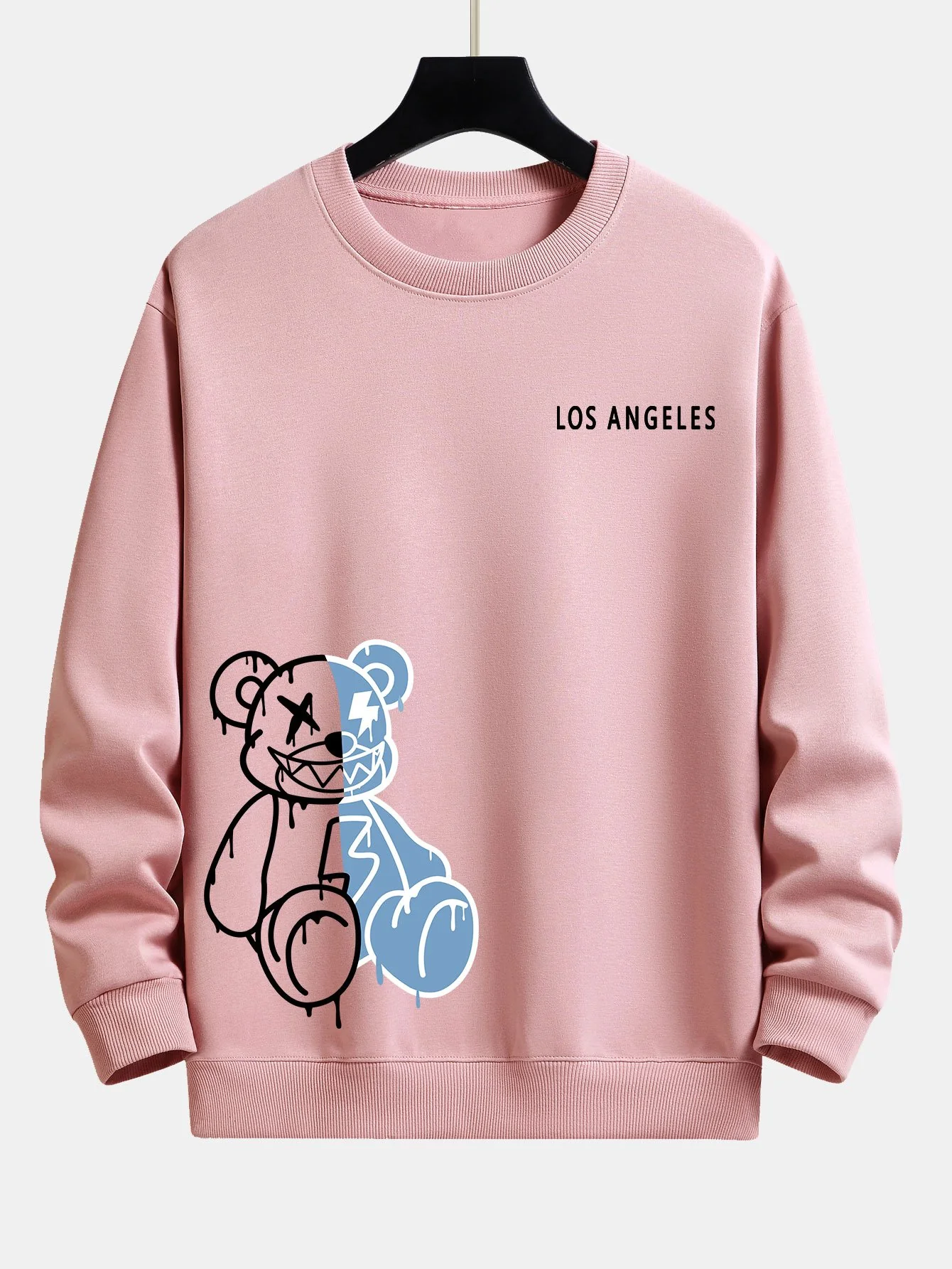 Los Angeles Auflösender Bären Druck Relax Fit Sweatshirt - Image 7