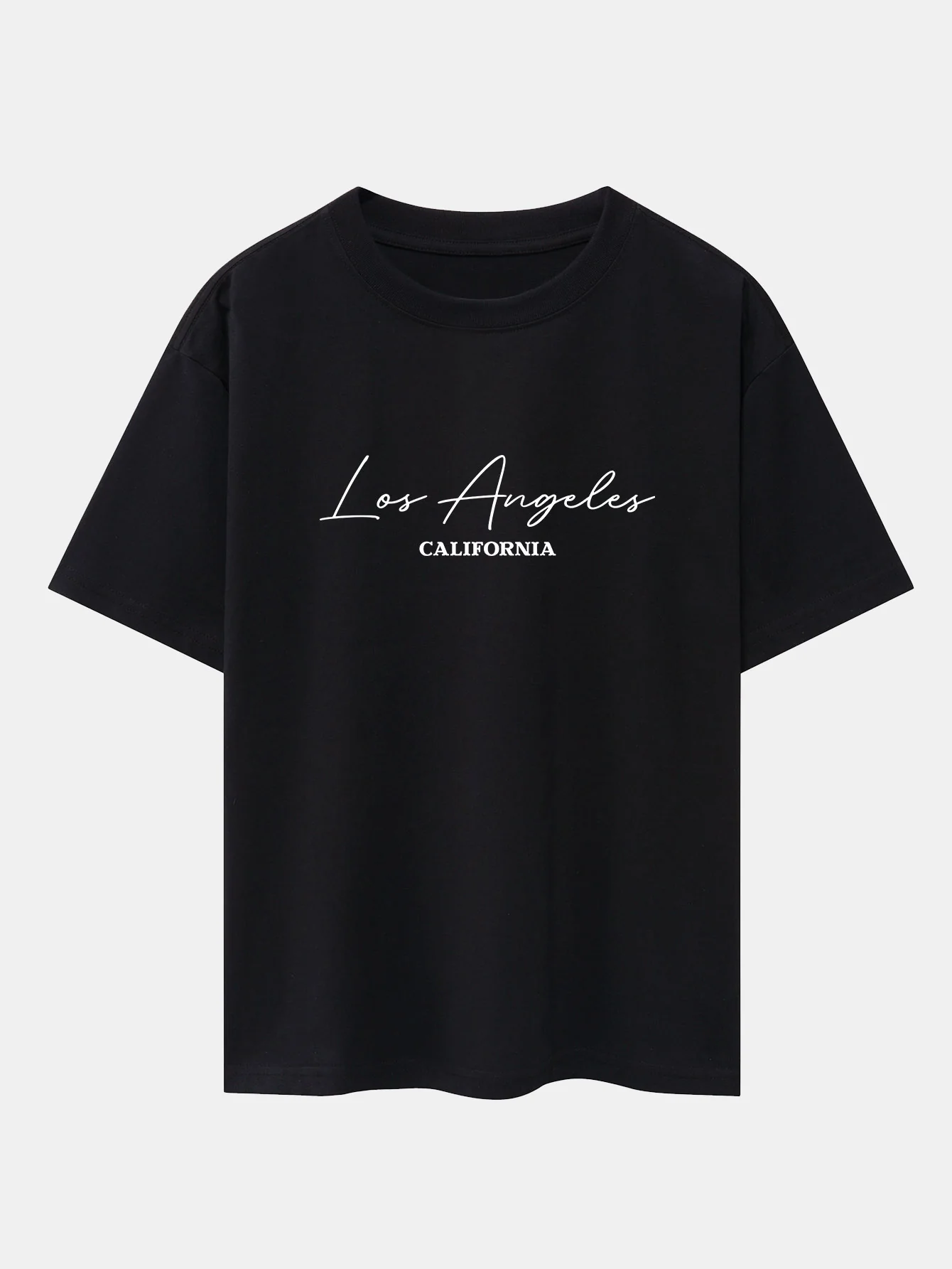 Los Angeles Handgeschriebener Druck Schwergewicht Oversize T-Shirt - Image 2