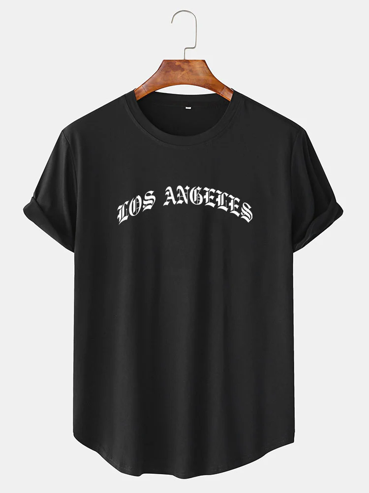 Los Angeles Buchstaben Druck Bogen Saum T-Shirt - Image 2