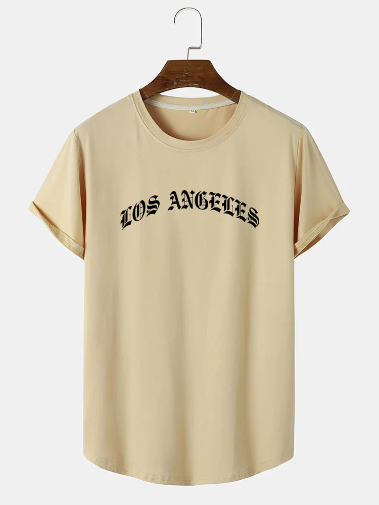 Los Angeles Buchstaben Druck Bogen Saum T-Shirt - Image 3