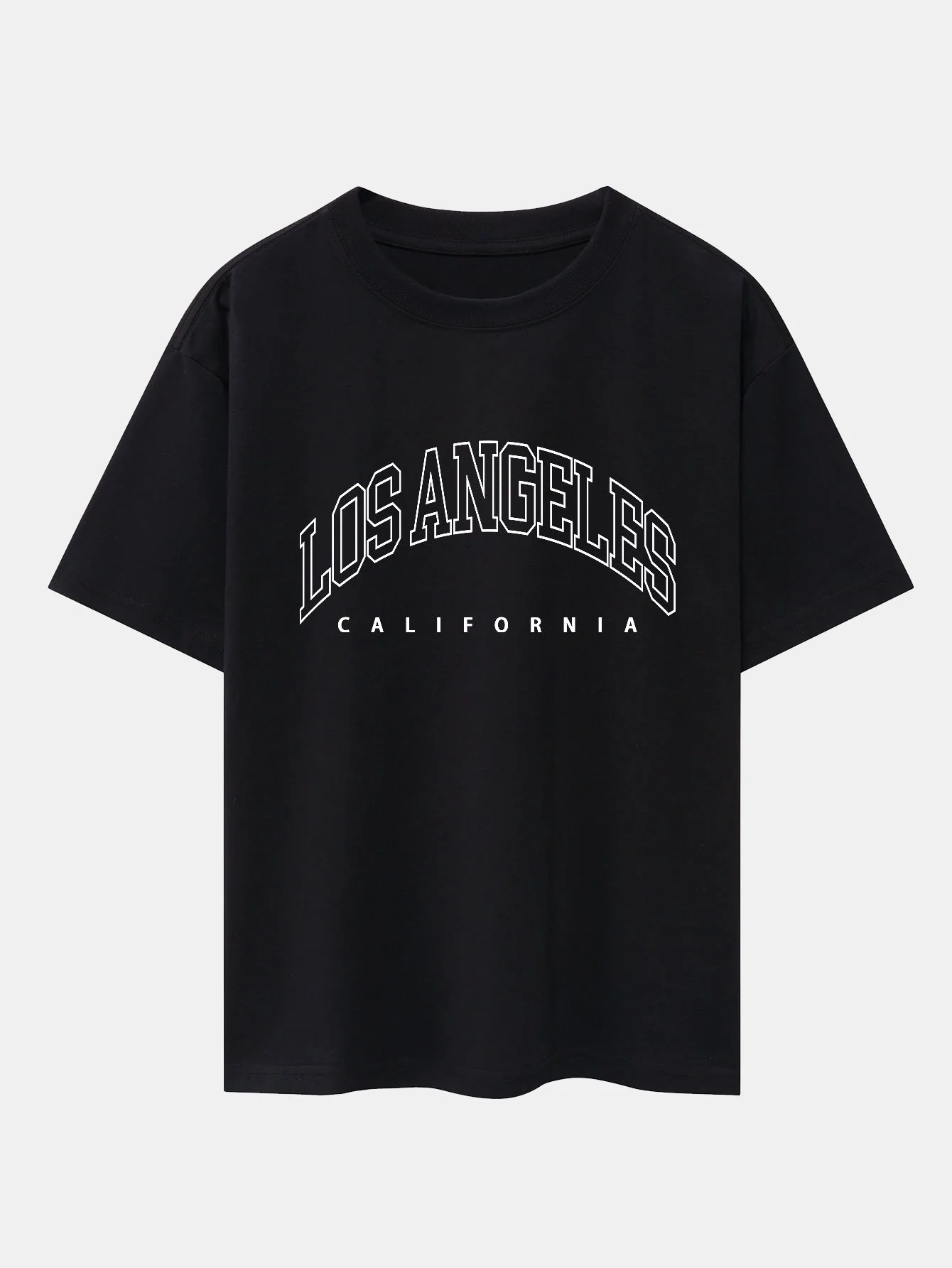 Los Angeles Buchstaben Druck Drop Shoulder Oversize T-Shirt - Image 2